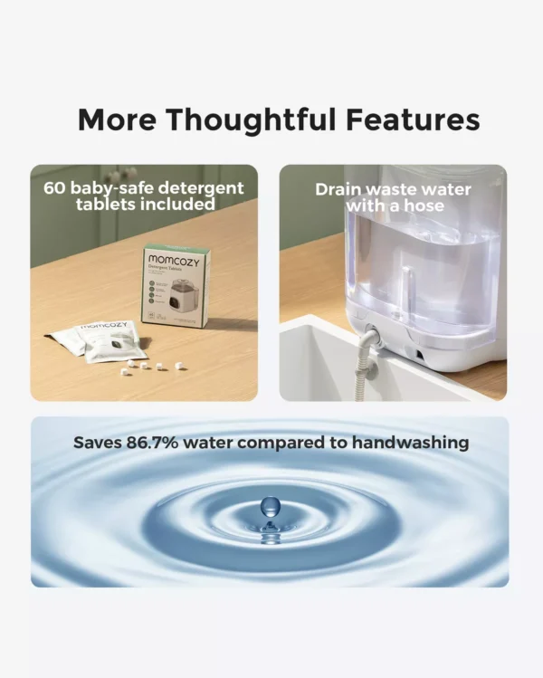 Momcozy KleanPal Pro – Pastrues dhe Sterilizues Automatik për Shishe