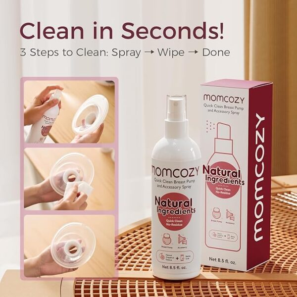 Momcozy Quick Clean Spray – Sprej Natyral për Pastrim të Shpejtë të Pompës së Gjirit dhe Aksesorëve