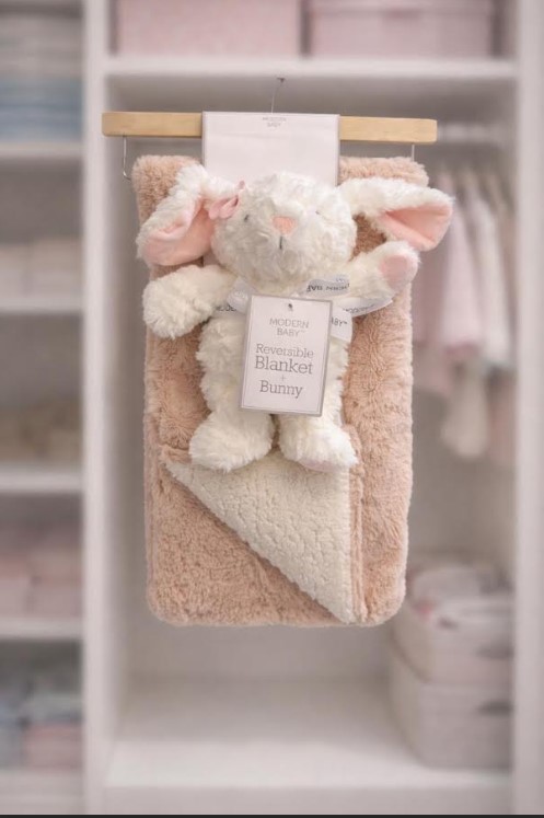 Batanije Reversible për Bebë me Lepurush – e Butë dhe Ngrohtë